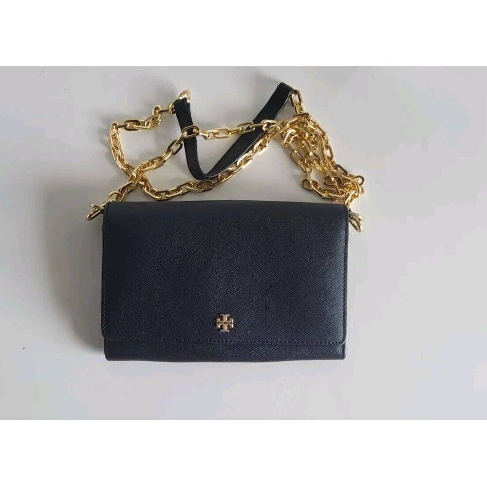 Tory Burch Emerson Chain Wallet Leather Crossbody Detachable Strap Shoulder Bag